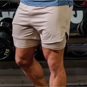 YOUNGLA 129 Trilogy Compression Shorts Lined Performance Bodybuilding NWT